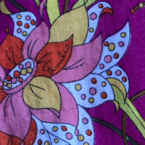 Vintage 70s Mod Floral Pucci Blouse - Picture 2 of 9